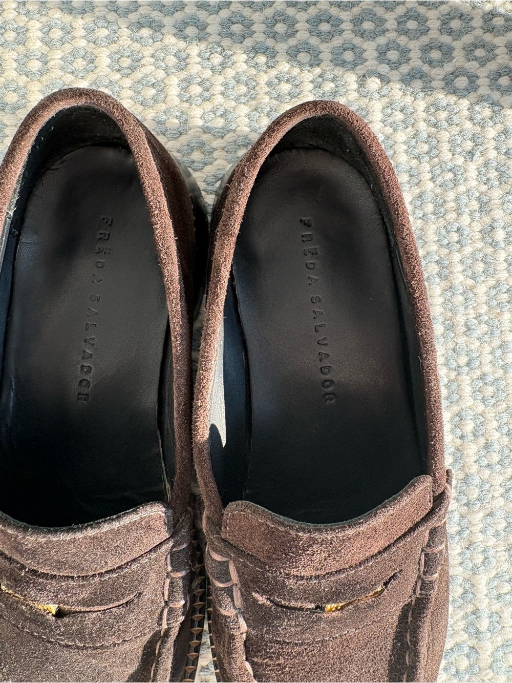 Freda Salvador Elba Penny Loafer in Espresso Suede, Size 7 - Picture 3 of 4